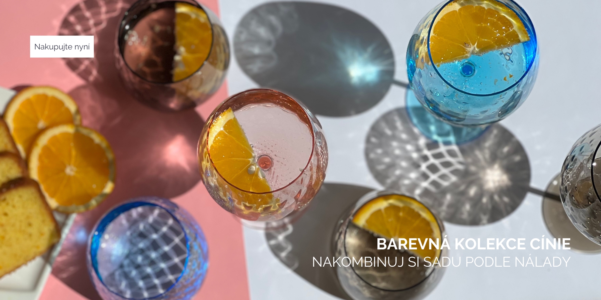 Cínie barevný mix sklenic