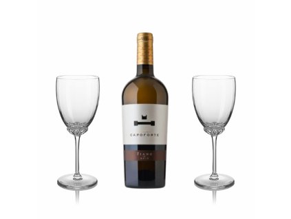 CAPOFORTE FIANO, IGT víno a sklenice Sakura na víno křišťál 2