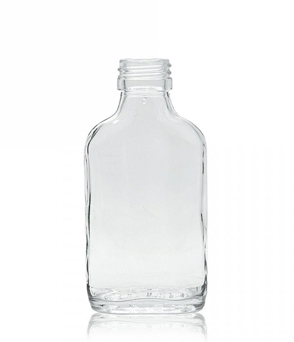 Levně Skloobaly Skleněná lahev Placatka 100 ml PP 28