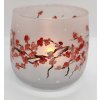 Skleněný malovaný svícen SAKURA