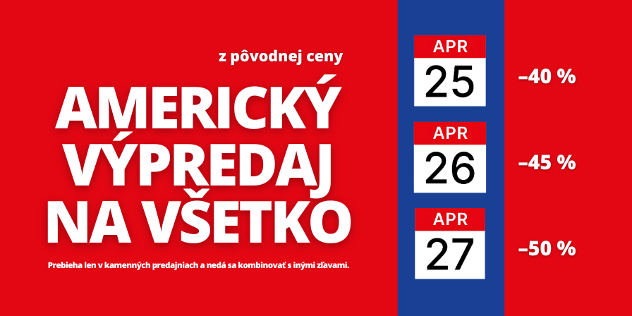 Veľký americký výpredaj do nedele – nakupuj výhodne!