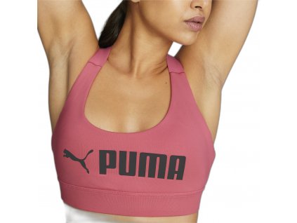 PUMA Dám. top Mid Impact Puma Fit (Farba Fuchsia, Veľkosť L)