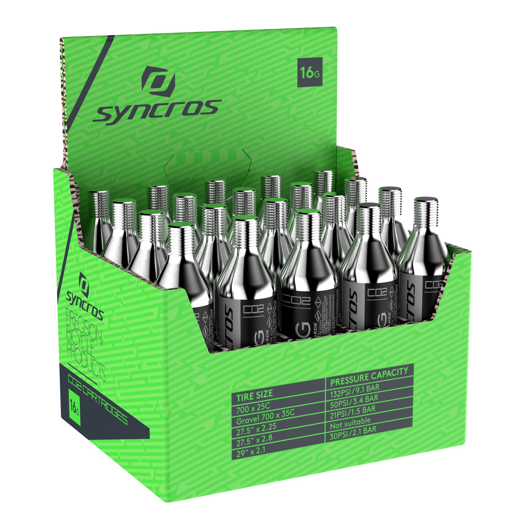 Syncros CO2 Náplň Cartridge treaded Farba: Biela, Veľkosť: 0