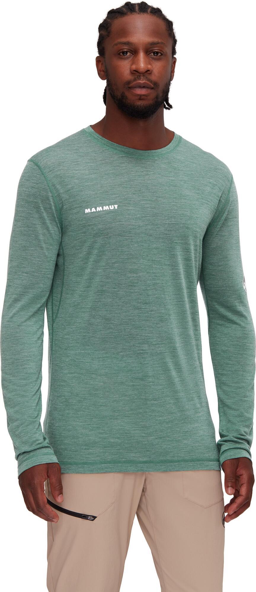 MAMMUT Pán. L/S tričko Tree Wool Fl Farba: Zelená, Veľkosť: M