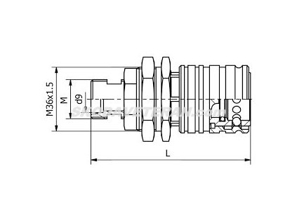 Hydraulická spojka zástrčka ISO 12,5 M22 panel+šrób