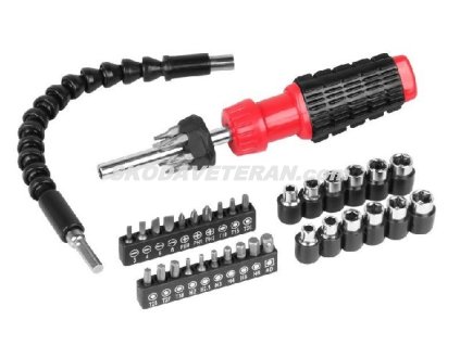 Skrutkovač  40-ks + račňa s flexibilným predlžením 30 cm