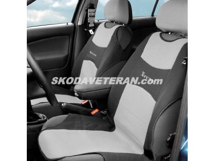 Poťah sedačky tričko 2-ks + poťah opierky šedobledé