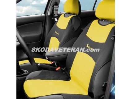 Poťah sedačky tričko 2-ks + poťah opierky žlté