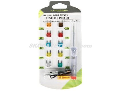 Poistky elektrické sada ploché  10-ks mini +tester CARMOT.