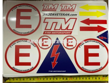 Arch nálepek na závodní auto TYM-motorsport Skodaveteran