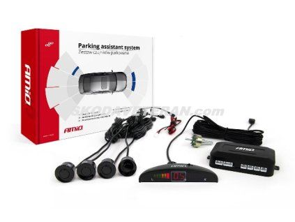 Alarm cúvací 4-senzory čierne LED AMIO