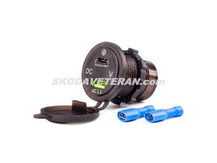 Nabíjačka USB s testerom napätia +USB-C MOD-07