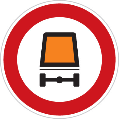 B 18 Заборона в’їзду транспортних засобів, що перевозять небезпечний вантаж