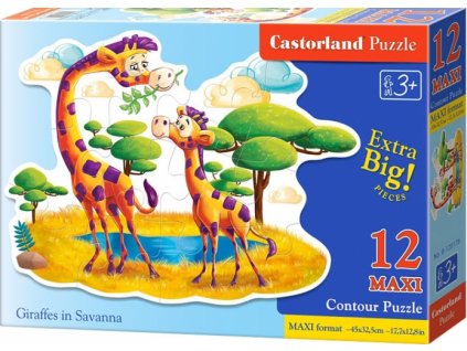 Puzzle - 12 dílků MAXI Žirafy na savaně