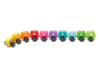 10857 5 cubika 15399 barevna housenka s cisly drevena hracka s magnety 10 dilu