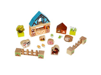 10863 2 cubika 14842 farma drevena stavebnice s kartonovymi doplnky