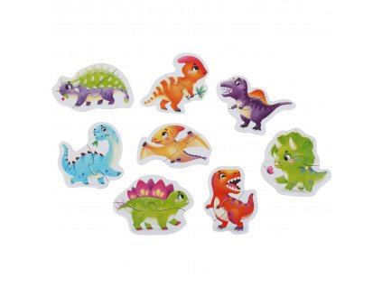 Puzzlika 15252 Dinosauři - puzzle 8 zvířátek - 16 dílků