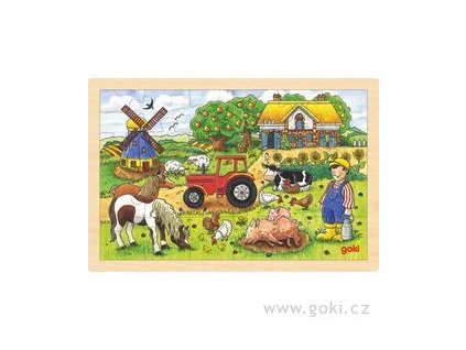 Dřevěné puzzle zvířátka na farmě