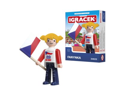 14298 igracek fanynka figurka s vlajkou