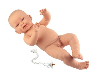 19803 llorens 45001 m84453 new born chlapecek realisticke miminko bile rasy s celovinylovym telem 45 cm a oblecek pro panenku miminko new born