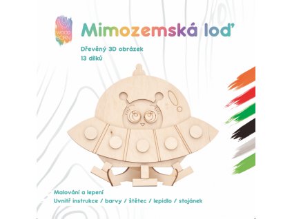 20148 mimozemska lod drevena 3d omalovanka