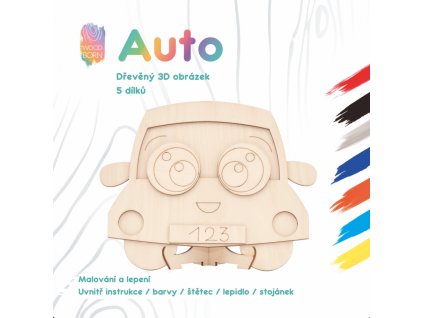 20160 auto drevena 3d omalovanka
