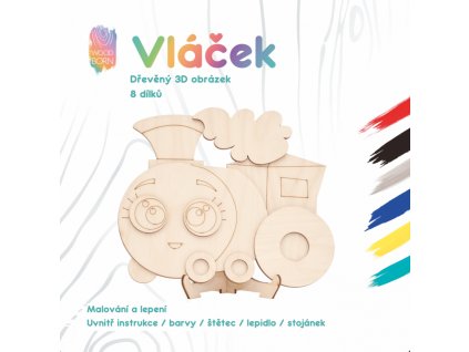20163 vlacek drevena 3d omalovanka