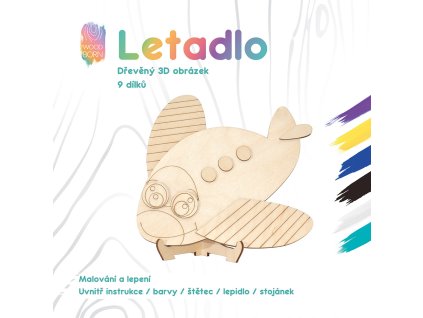 20169 letadlo drevena 3d omalovanka