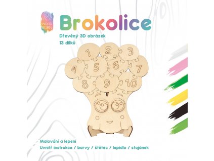 Brokolice - Dřevěná 3D omalovánka