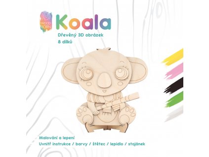 Koala - Dřevěná 3D omalovánka