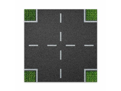 BRIXIES Plus 225.007 Designová podložka na stavění - křižovatka 25,5 x 25,5 cm