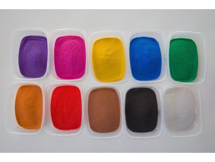 Sada barevný písek 10 barev po 150g