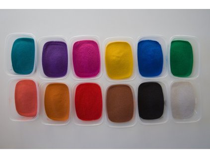 Sada barevný písek 12 barev po 150g