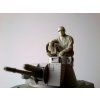 Sitting prewar czechoslovak tank crewman