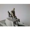 Sitting prewar czechoslovak tank crewman