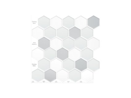 3d nastenny panel mozaika bielo siva 30 5x30 5cm 3d 1175