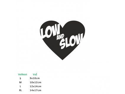 samolepka love and slow srdce