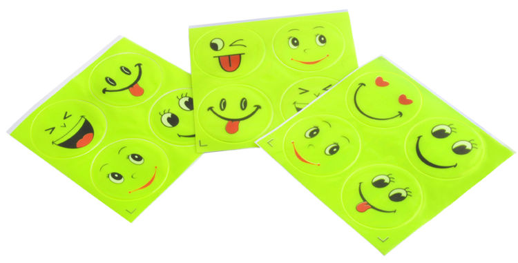 Reflexní bezpečnostní nálepky - emotikon smajlík