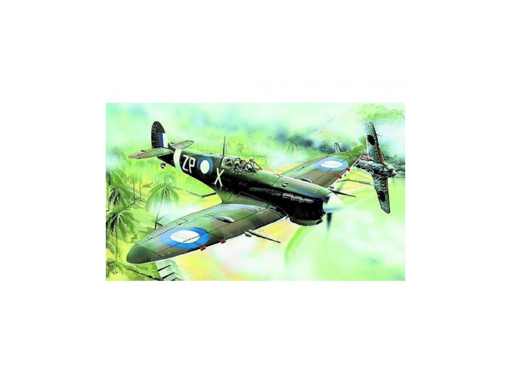 Model Supermarine Spitfire MK.VC 12,8x15,3cm v krabici 25x14,5x4,5cm