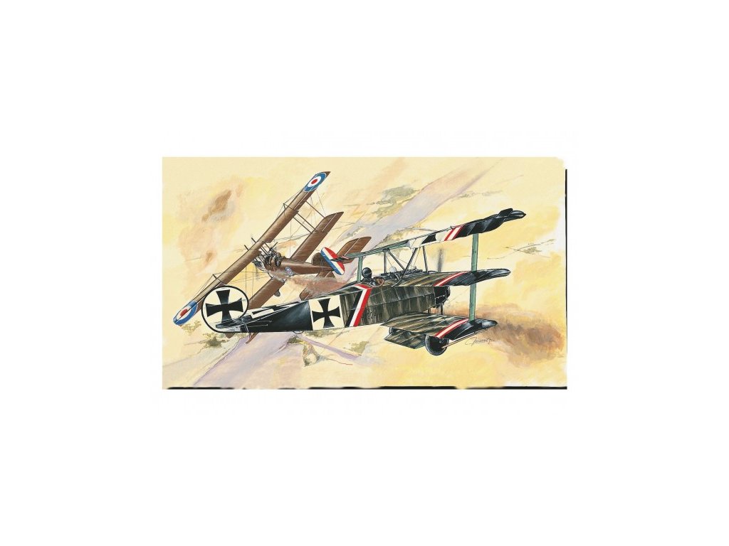 Model Fokker DR.1 1:72 8,01x9,98cm v krabici 25x14,5x4,5cm