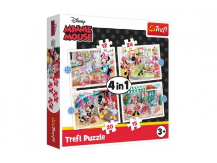 Puzzle 4v1 Minnie s přáteli Disney 28,5x20,5cm v krabici 28x28x6cm