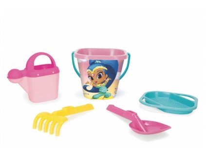 Sada na písek pro dívky 5ks Shimmer&Shine plast v síťce 20x26x20cm 12m+ Wader