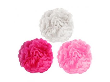 bambulky pompom papirove set 3ks 25cm