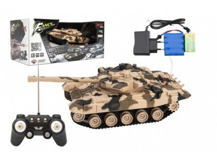 Tank RC plast 27cm 40MHz na baterie+dobíjecí pack se zvukem v krabici 37x17x19cm