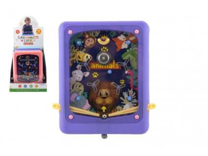 Pinball hra kuličková cvrnkací hlavolam plast 21x24cm 3 barvy (1 ks)