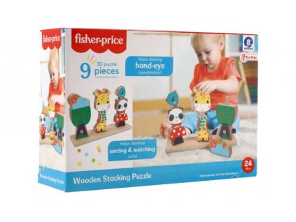 Fisher-Price 3D dřevěné puzzle (9 dílků) od 2 let