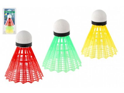 Míčky/Košíčky na badminton barevné plast 3ks na kartě 11x21cm