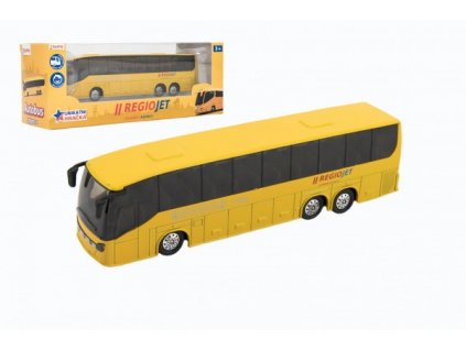 Autobus RegioJet kov/plast 18,5cm na zpětné natažení v krabičce