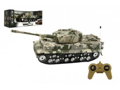 Tank RC TIGER I plast 25cm na baterie se zvukem se světlem v krabici 34x14x14cm