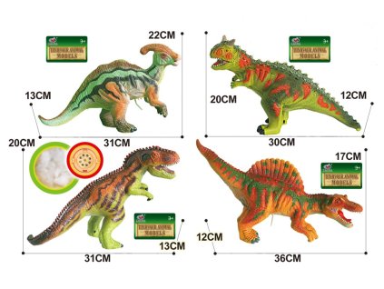 Dinosaurus měkký 4 druhy 38 cm